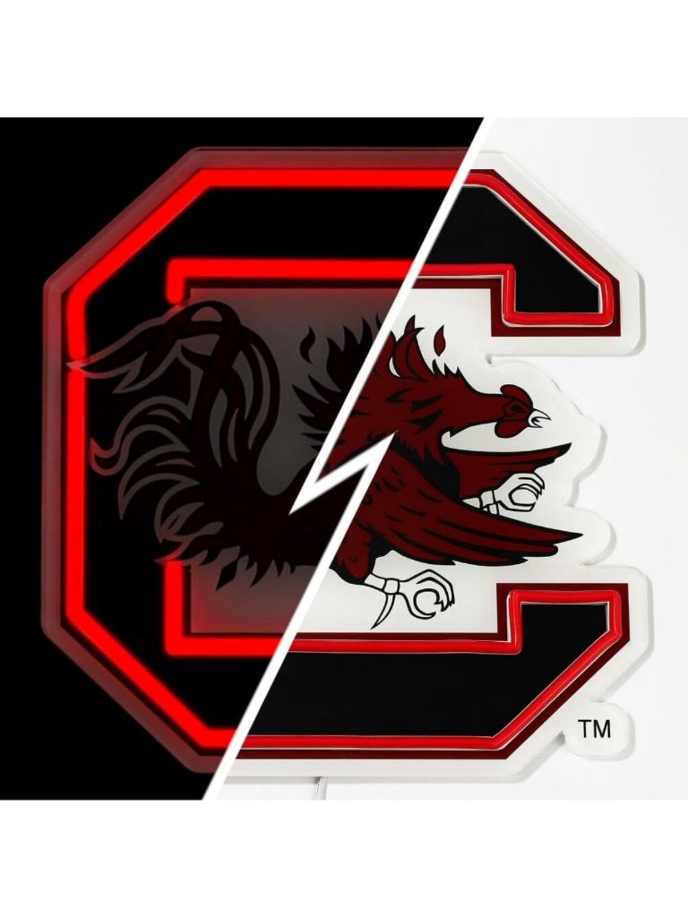 LED Neon Sign - South Carolina Gamecocks Wall Light, 13.6" x 15", USB Powered